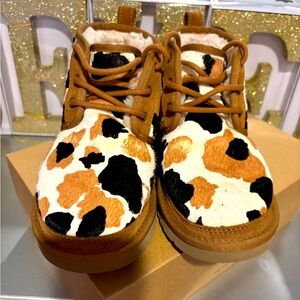 Ugg Nuemel cow print bootie authentic